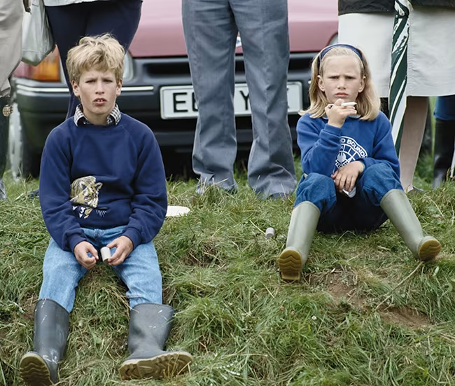 Peter and Zara pictured together as children