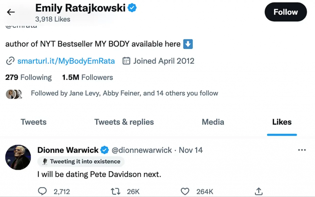 Emily Ratajkowski likes tweet about ‘dating Pete Davidson’