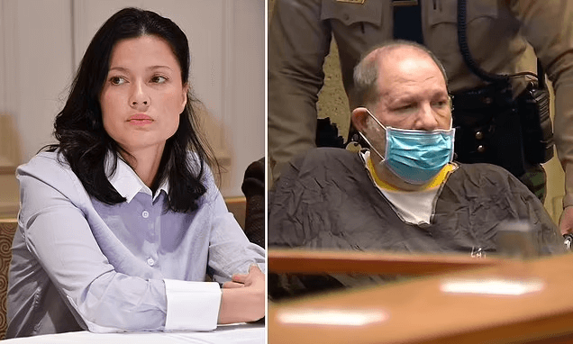 Actress Natassia Malthe tells Harvey Weinstein's LA rape trial that she saw prostitute give him oral sex in a hotel room when she dropped off an audition tape and they 'tried to get her to have a threesome with them'