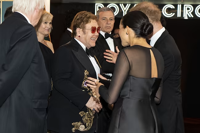 Sir Elton pictured with Meghan