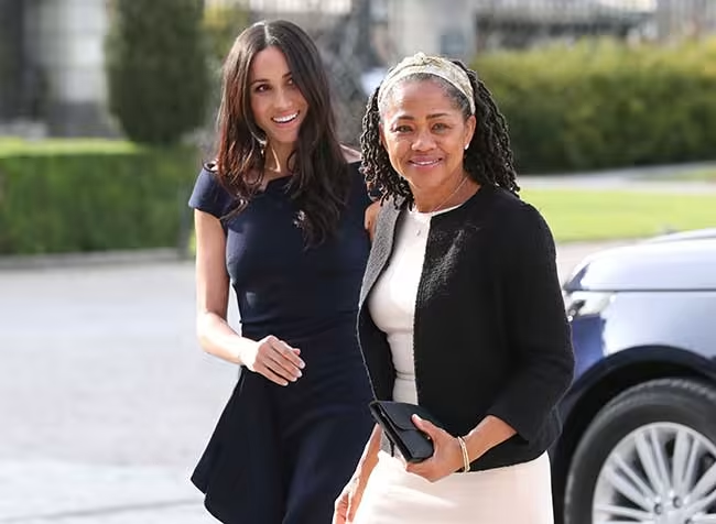 Meghan's mum Doria helps with childcare