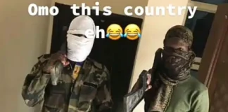 AAUA students and lecturer run for their lives after their classmates dressed as bandits storm their class for a presentation on terrorism AAUA students and lecturer run for their lives after their classmates dressed as bandits storm their class for a presentation on terrorism