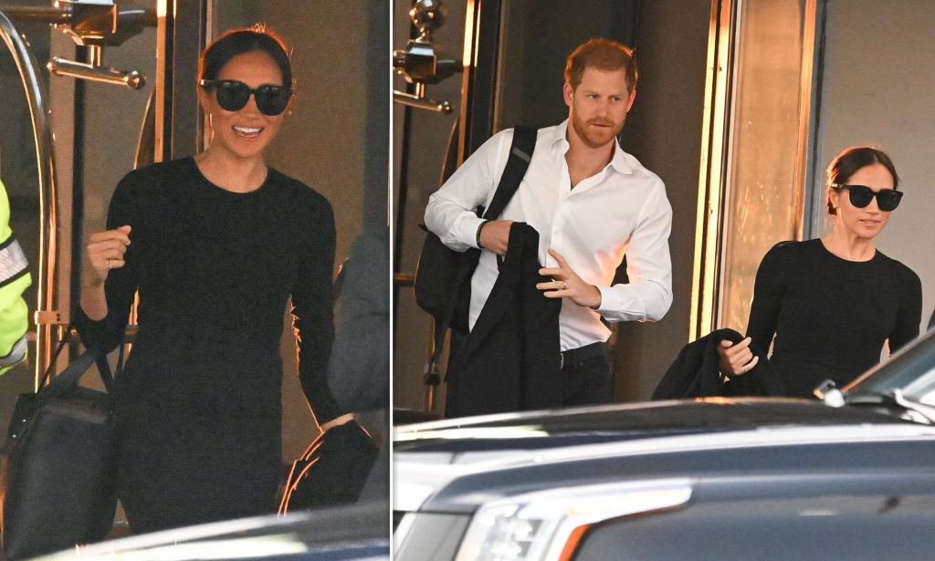 Smiling Meghan And Harry Arrive In New York By Private Jet