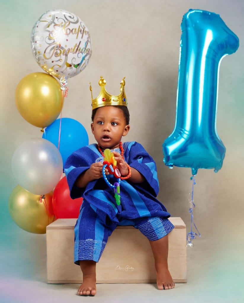 Tobi Bakre Shows Her First Son’s Face As He Celebrates Him On First Birthday