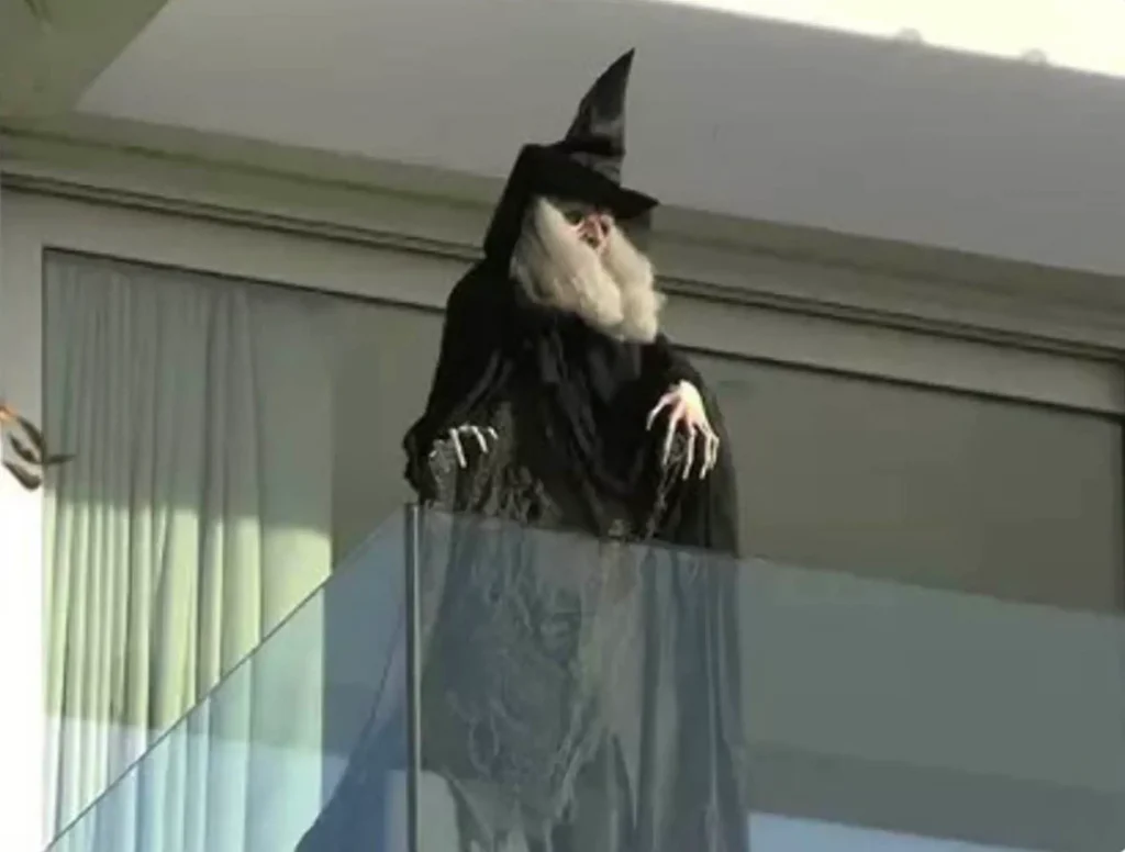 Shakira Puts Up A Witch On Her Balcony Facing Her Mother-In-Law Home