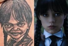 Wednesday Addams tattoo goes viral for ‘looking more like Samuel L. Jackson’