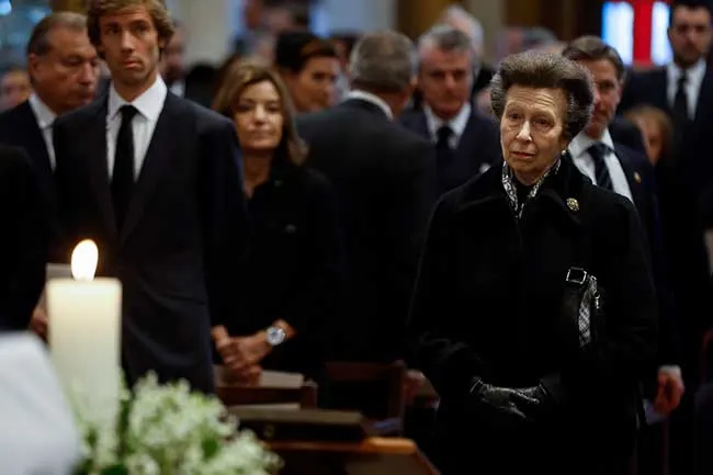 The Princess Royal paid her respects to the late Constantine II