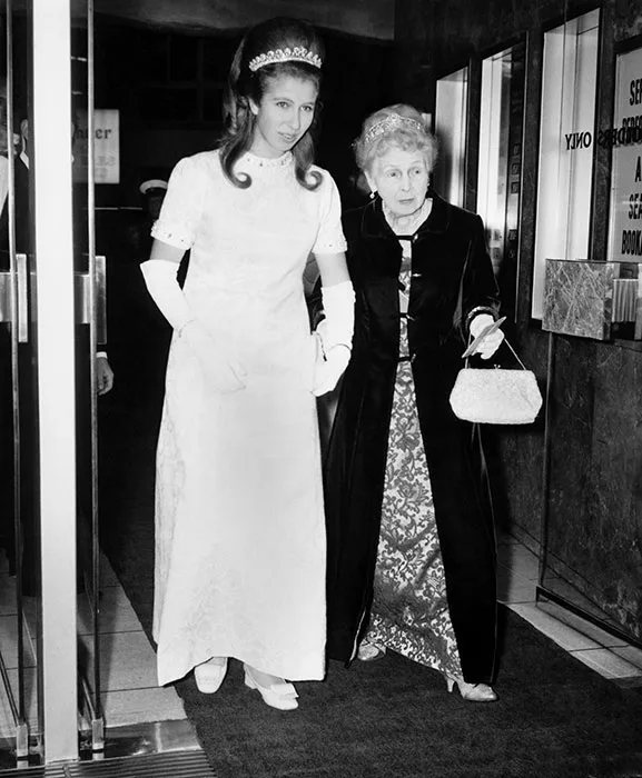 Anne wearing the Cartier Halo tiara in 1969