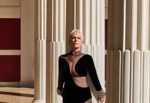 Jamie Lee Curtis, 64, wows in plunging cut-out gown
