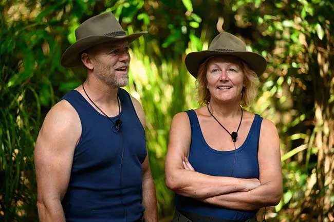 Mike and Sue in the I'm a Celeb jungle