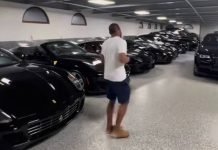 Floyd Mayweather shows off his collection of 17 supercars in jaw-dropping display of wealth: video