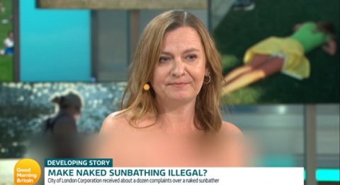 Woman appears on live television completely naked to defend nude