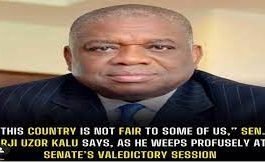Video: "The Country Is Not Fair" – Sen. Orji Uzor Kalu Weeps At Senate Valedictory Service
