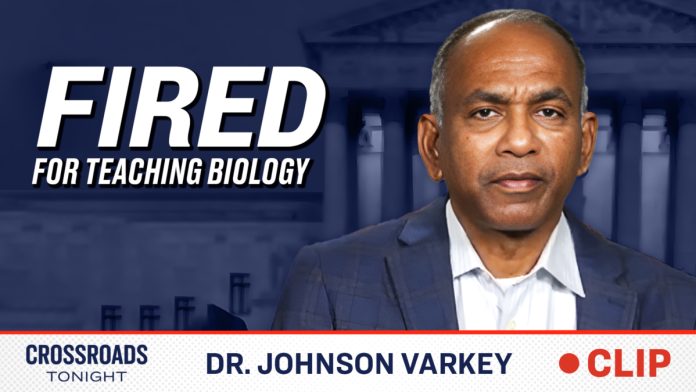 Biology professor who has been defining male and female for 20 years is 'fired' after he was accused of 'religious preaching'