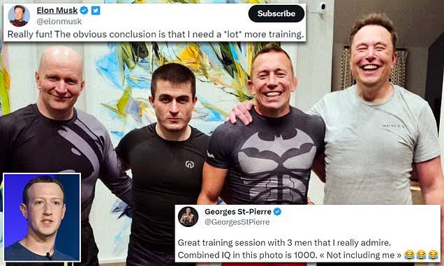 Elon Musk admits he needs 'lot more training' after gruelling session with UFC legend Georges St Pierre as he prepares for mega-fight with Mark Zuckerberg 8