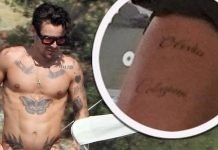 Harry Styles shows off tattoo tribute to his ex girlfriend Olivia Wilde