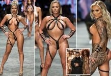 Outrageous ‘duct tape bikini’ trend divides the fashion world as models walk the runway completely naked