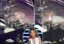 Shania Twain tripped and fell on her butt during Chicago concert: Watch