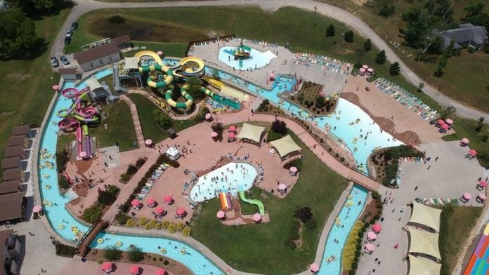 Theme park guests watch in horror as five-year-old flies off slide and falls 20 feet