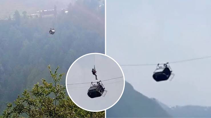 WATCH_ Moment Pakistani military rescues children from a dangling cable car at 1200ft 11