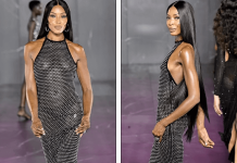 Naomi Campbell, 53, storms the runway in a see-through dress she designed at New York Fashion Week