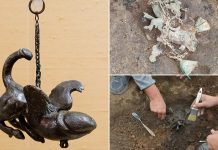 ‘Magical’ Roman wind chime is discovered in Serbia featuring a FLYING phallus that may have been used to ward off the evil eye