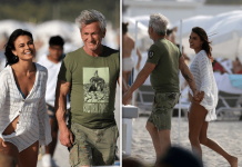 Actor Sean Penn shows major PDA with Actress Nathalie Kelley in Miami