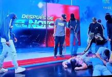 Watch: Men armed with grenades and bombs SEIZE TV station and hold journalists hostage as cameras keep rolling