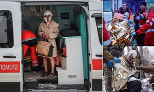 _Wounded woman stands covered in blood after fresh missile blitz HITS Ukrainian cities