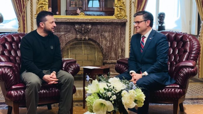 1 Zelensky Phones Mike Johnson Urging 'Quick Passage' Of Stalled $60 Billion Ukraine Aid Bill After Russia Launched 'Air Terror' Of Over 1,000 Missiles, Drones And Bombs Zelensky Contacts US House Speaker Urging Swift Approval Of The Stalled $60 Billion Ukraine Aid Bill Following Russia's Launch Of 'Air Terror' With Over 1,000 Missiles, Drones, And Bombs