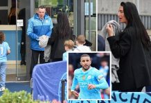 Annie Kilner hints at reconciliation with Kyle Walker as she WATCHES the Manchester derby with their children