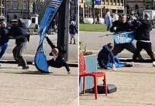 Brawl between youths explodes in Glasgow’s George Square in row OVER ‘abusing pigeons’