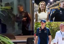 Christian Horner spotted in animated exchange WITH Max Verstappen’s father Jos at the Bahrain Grand Prix