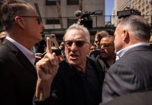 Robert De Niro SLAMS Trump and was caught in tense run-in with Trump supporters outside court house
