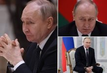 Vladimir Putin LOOKS weak and frail as he holds talks in Belarus over the Ukraine war