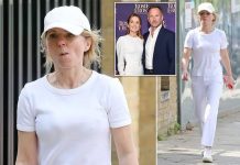 Geri Horner STILL wears wedding ring after using her maiden name at Dior fashion show