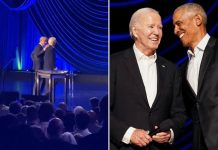 Obama comes to Joe Biden’s rescue after he FREEZES on stage at star-studded fundraiser: video