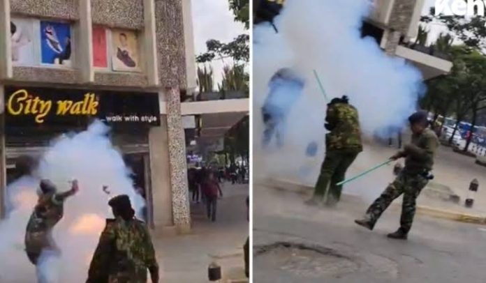 Police officer loses HIS fingers after teargas cannister detonated in his hands