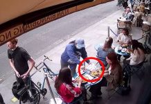 Woman’s phone is PINCHED by mask-wearing pickpocket from right under her nose: video