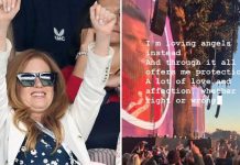 Isla Fisher delivers pointed message to ex Sacha Baron Cohen as she ENJOYS Robbie Williams concert