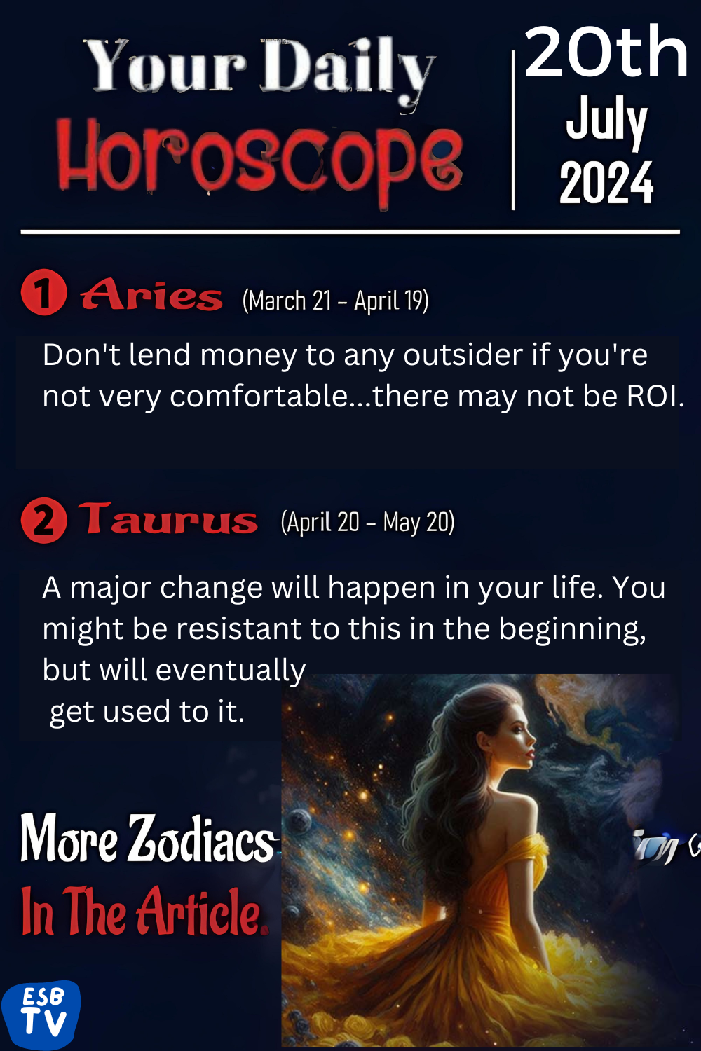July 20 2024 Daily Horoscope From Aries to Pisces