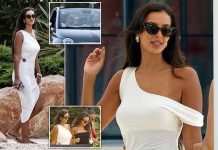 Newly-single Maya Jama SHOWS OFF her curves in a white dress as she parties in Ibiza