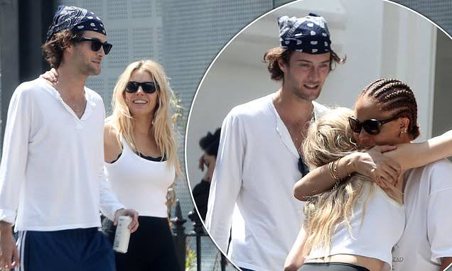 Sienna Miller enjoys a stroll with boyfriend Oli Green as they bump INTO pregnant model Adwoa Aboah 5226272