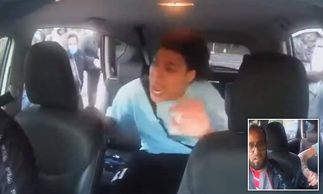 Taxi driver is dragged into street crime as masked machete attackers try to STAB passenger