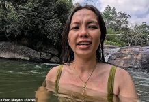 Woman saves man FROM drowning at waterfall: Video