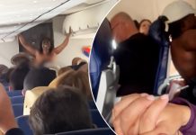 Female passenger SCREAMS, strips naked AND defecates on plane seat during flight