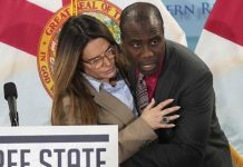 Florida state Senator COLLAPSES onstage during news conference