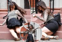 Anne Hathaway suffers EPIC tumble in her heels on ‘Devil Wears Prada’ set