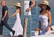 Lauren Sanchez flaunts VERY extravagant designer watch as she walks arm-in-arm with husband Jeff in Ibiza