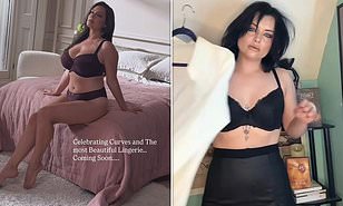 Kelly Brook and Shona McGarty flash their modelling lingerie as they show off Christmas stockings 737377